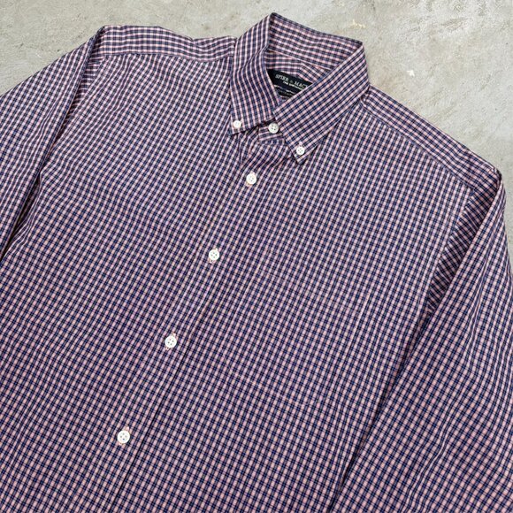 Spier & Mackay Dress Shirt Purple Check Long Sleeve Button Down Cotton 16 Large - Picture 3 of 12